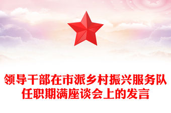 領導干部在市派鄉村振興服務隊任職期滿座談會上的發言