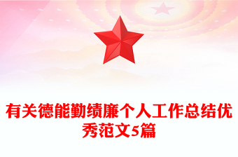 有關(guān)德能勤績(jī)廉個(gè)人工作總結(jié)優(yōu)秀范文5篇