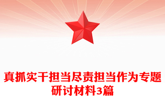 真抓實干擔(dān)當(dāng)盡責(zé)擔(dān)當(dāng)作為專題研討材料3篇