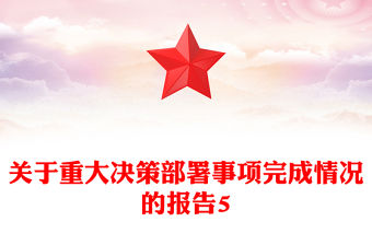 關于重大決策部署事項完成情況的報告5