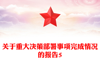 關(guān)于重大決策部署事項(xiàng)完成情況的報(bào)告5