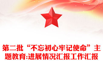 第二批“不忘初心牢記使命”主題教育:進展情況匯報工作匯報