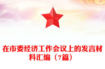 在市委經(jīng)濟(jì)工作會(huì)議上的發(fā)言材料匯編（7篇）