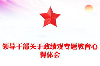 領導干部關于政績觀專題教育心得體會