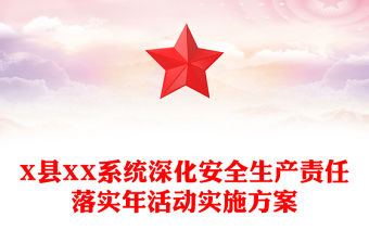 X縣XX系統深化安全生產責任落實年活動實施方案
