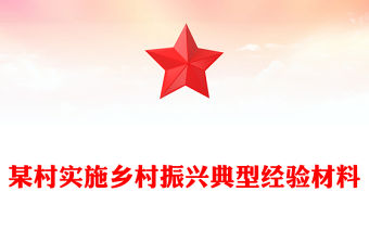 某村實施鄉村振興典型經驗材料