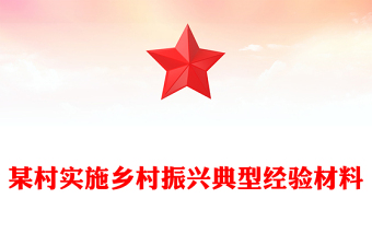 某村實(shí)施鄉(xiāng)村振興典型經(jīng)驗(yàn)材料