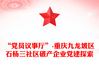 “黨員議事廳”-重慶九龍坡區(qū)石楊三社區(qū)破產(chǎn)企業(yè)黨建探索