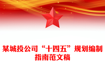 某城投公司“十四五”規(guī)劃編制指南范文稿