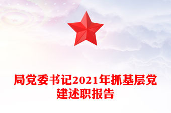 局黨委書記2021年抓基層黨建述職報告