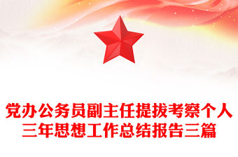 黨辦公務員副主任提拔考察個人三年思想工作總結(jié)報告三篇