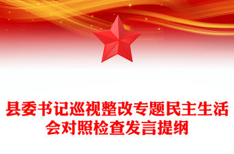 縣委書記巡視整改專題民主生活會對照檢查發(fā)言提綱