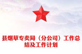 縣煙草專賣局（分公司）工作總結及工作計劃