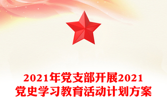 2021年黨支部開展2021黨史學習教育活動計劃方案