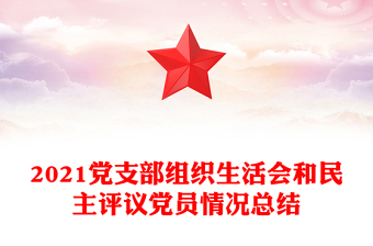 2021黨支部組織生活會(huì)和民主評議黨員情況總結(jié)