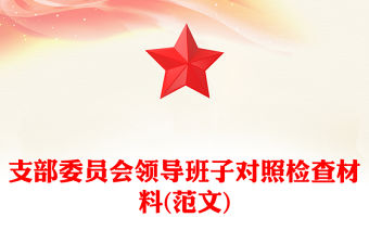 支部委員會領導班子對照檢查材料(范文)