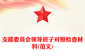 支部委員會領(lǐng)導班子對照檢查材料(范文)