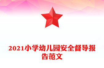 2021小學幼兒園安全督導報告范文