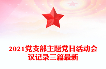 2021黨支部主題黨日活動會議記錄三篇最新