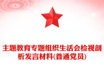 主題教育專題組織生活會檢視剖析發(fā)言材料(普通黨員)