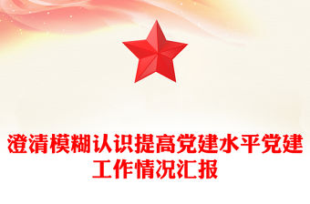 澄清模糊認識提高黨建水平黨建工作情況匯報