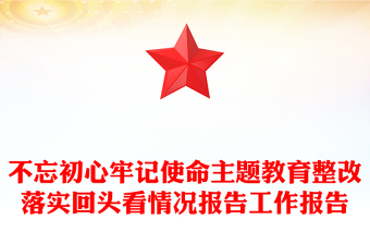 不忘初心牢記使命主題教育整改落實(shí)回頭看情況報(bào)告工作報(bào)告