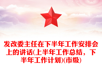 發(fā)改委主任在下半年工作安排會(huì)上的講話(上半年工作總結(jié)，下半年工作計(jì)劃)(市級(jí))