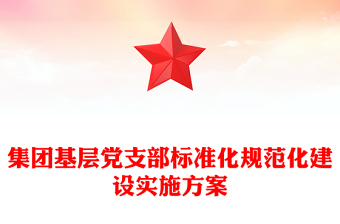 集團(tuán)基層黨支部標(biāo)準(zhǔn)化規(guī)范化建設(shè)實施方案