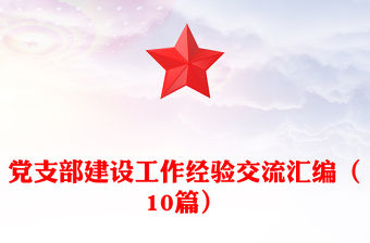 黨支部建設工作經驗交流匯編（10篇）