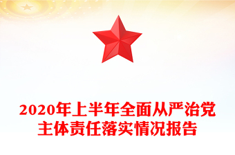 2020年上半年全面從嚴(yán)治黨主體責(zé)任落實(shí)情況報(bào)告