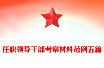 任職領導干部考察材料范例五篇
