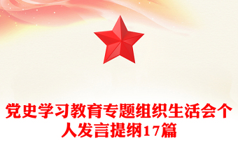 黨史學(xué)習(xí)教育專(zhuān)題組織生活會(huì)個(gè)人發(fā)言提綱17篇