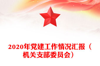 2020年黨建工作情況匯報（機關支部委員會）