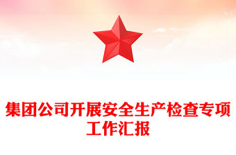 集團公司開展安全生產檢查專項工作匯報