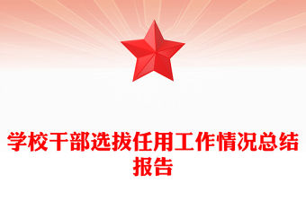學(xué)校干部選拔任用工作情況總結(jié)報(bào)告