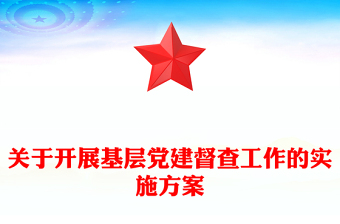 關(guān)于開展基層黨建督查工作的實施方案