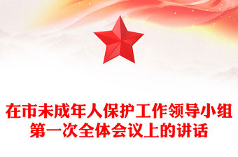 在市未成年人保護工作領導小組第一次全體會議上的講話