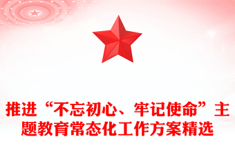 推進(jìn)“不忘初心、牢記使命”主題教育常態(tài)化工作方案精選