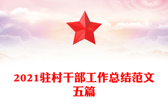 2021駐村干部工作總結(jié)范文五篇