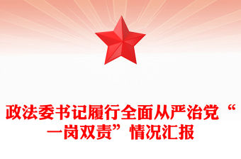 政法委書記履行全面從嚴治黨“一崗雙責”情況匯報