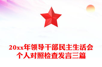 20xx年領(lǐng)導(dǎo)干部民主生活會(huì)個(gè)人對(duì)照檢查發(fā)言三篇