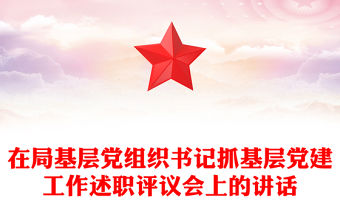 在局基層黨組織書記抓基層黨建工作述職評議會上的講話