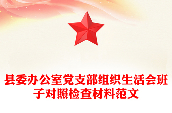 縣委辦公室黨支部組織生活會(huì)班子對(duì)照檢查材料范文