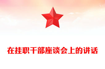 在掛職干部座談會上的講話