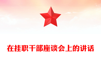 在掛職干部座談會上的講話