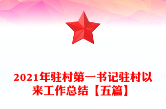 2021年駐村第一書記駐村以來工作總結(jié)【五篇】