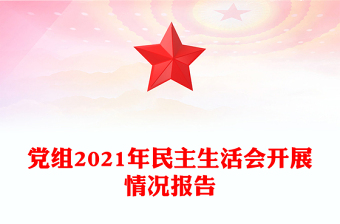 黨組2021年民主生活會(huì)開展情況報(bào)告