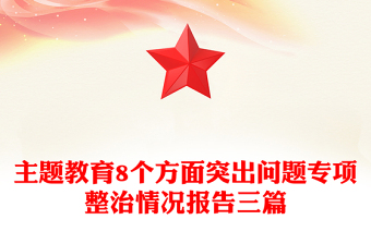 主題教育8個方面突出問題專項整治情況報告三篇