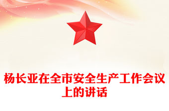楊長亞在全市安全生產(chǎn)工作會議上的講話