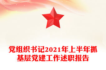 黨組織書記2021年上半年抓基層黨建工作述職報告
